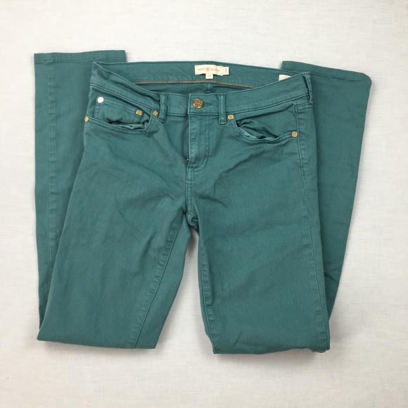 Tory Burch Sz 28 Ivy Super Skinny jeans teal pants - Picture 5 of 8